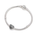 1pc Real 925 Sterling Silver Filigree Floral Heart Charm Star Flower Bead, Compatible with Pandora All Other Charm Bracelet, EC4-B8