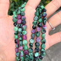 Natural Ruby Zoisite Gemstone Oval Tumbled Pebble Beads, Irregular, 5mm to 8mm, Hole ID 1mm, 15 Inch/1 Strand, GZ11-78