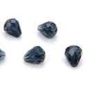24pcs Adabele Austrian Faceted Teardrop Crystal Beads #5500, Dark Indigo, 12mm x 10mm, Hole ID 1.2mm, SST-1220