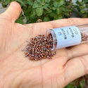 30g Miyuki Delica 11/0 Seed Beads, Opaque 24Kt Gold Plated Iris Red DB506
