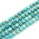 Natural Grade A Brazil Amazonite Gemstone Round Beads, 15 Inch/1 Strand, Size Selections: 4mm/6mm/8mm/10mm
