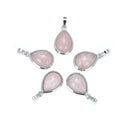 2pcs Natural Pink Rose Quartz Teardrop Gemstone Pendants, 22mm Pear Stone Drops, G2P-J3