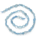 Natural Blue Aquamarine Gemstone Oval Tumbled Pebble Beads, Irregular, 5mm to 8mm, Hole ID 1mm, 15 Inch/1 Strand, GZ11-65