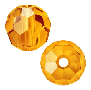 50pcs Adabele Austrian Faceted Round Crystal Beads #5000, Sun (Orange), Size Selections: 4mm/6mm/8mm/10mm