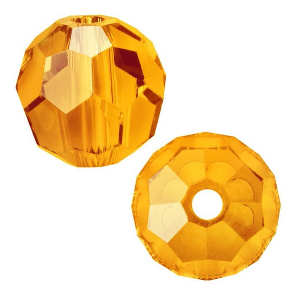 50pcs Adabele Austrian Faceted Round Crystal Beads #5000, Sun (Orange), Size Selections: 4mm/6mm/8mm/10mm