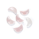 4pcs Natural Pink Rose Quartz Hand Carved Moon Gemstone, 18mm Loose Cut Stones, G3P-A3