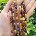 Natural Mookaite Jasper Gemstone Oval Tumbled Pebble Beads, Irregular, 7mm to 12mm, Hole ID 1mm, 15 Inch/1 Strand, GZ12-57
