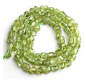 Natural Green Peridot Gemstone Oval Tumbled Pebble Beads, Irregular, 4mm to 7mm, Hole ID 1mm, 15 Inch/1 Strand, GZ11-50
