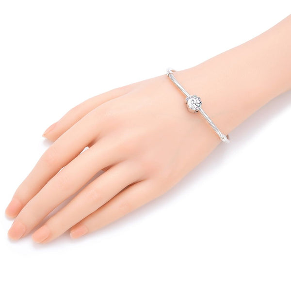 1pc Solid 925 Sterling Silver Peacock Cubic Zirconia Gemstone Charm Bead, Compatible with Pandora All Other Charm Bracelets, EC2-P1