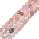 Natural Pink Opal Gemstone Oval Tumbled Pebble Beads, Irregular, 8mm to 10mm, Hole ID 1mm, 15 Inch/1 Strand, GZ12-4