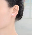 1 Pair Solid 925 Sterling Silver Stud Earrings, Star Ear Studs, Small Tiny, SSE98-1