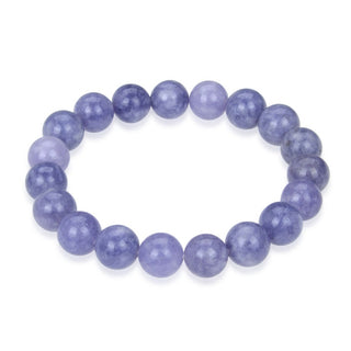 1 Strand Stretch Natural Opague Tanzanite Quartz Beaded Gemstone Bracelet, 8mm Bead, Length Selections: 7 inch/7.5 inch/8 inch/8.5 inch
