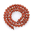 Natural Red Jasper Gemstone Faceted Flat Round Coin Beads, 6mm, Hole ID 1mm, 15 Inch/1 Strand, GZ13-7