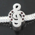 1pc Solid 925 Sterling Silver Music Note Charm Treble Clef Note Charm Cubic Zirconia CZ, Compatible with Pandora All Charm Bracelet, EC393