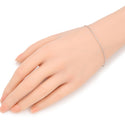 1pc 925 Sterling Silver 1mm Thin Smooth Round Snake Chain Bracelet, Tarnish Resistant White Gold Plated, Length Selections: 7 inch/7.5 inch/8 inch