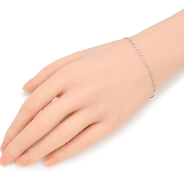 1pc 925 Sterling Silver 1mm Thin Smooth Round Snake Chain Bracelet, Tarnish Resistant White Gold Plated, Length Selections: 7 inch/7.5 inch/8 inch