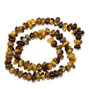 Natural Gold Tigers Eye Gemstone Smooth Tumbled Pebble Beads, Irregular, 8mm-10mm, Hole ID 1mm, 1 Strand/15 Inch, GZ3-1
