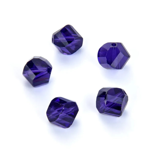 24pcs Adabele Austrian Faceted Helix Spiral Irregular Crystal Beads #5020, Purple Velvet, 6mm, Hole ID 1mm, SSH-627