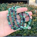 1 Strand Stretch Natural Ruby Zoisite Free Form Gemstone Bracelet, 7-10mm Beads, Length Selections: 7 inch/7.5 inch
