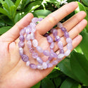 1 Strand Stretch Natural Purple Lavender Jade Free Form Gemstone Bracelet, 7-10mm Beads, Length Selections: 7 inch/7.5 inch