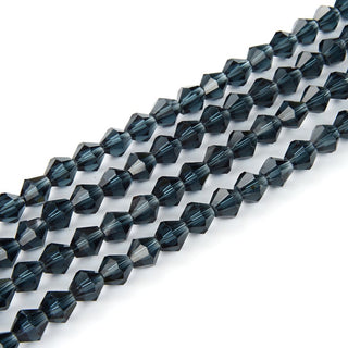 200pcs Creative Club Faceted Bicone Crystal Glass Beads, Dark Sapphire Blue, 8mm (0.31 Inch), Hole ID 1.1mm, CCB820