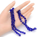 200pcs Creative Club Faceted Bicone Crystal Glass Beads, Cobalt Blue, 8mm (0.31 Inch), Hole ID 1.1mm, CCB825