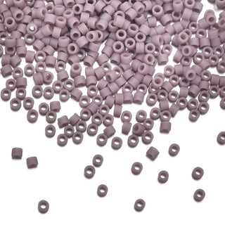 7.5g Miyuki Delica 11/0 Seed Beads, Opaque Matte Mauve (Lilac) DB758