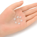 100pcs Filigree Flower Bead Caps, Sterling Silver Plated Brass, 8mm, CF76-8
