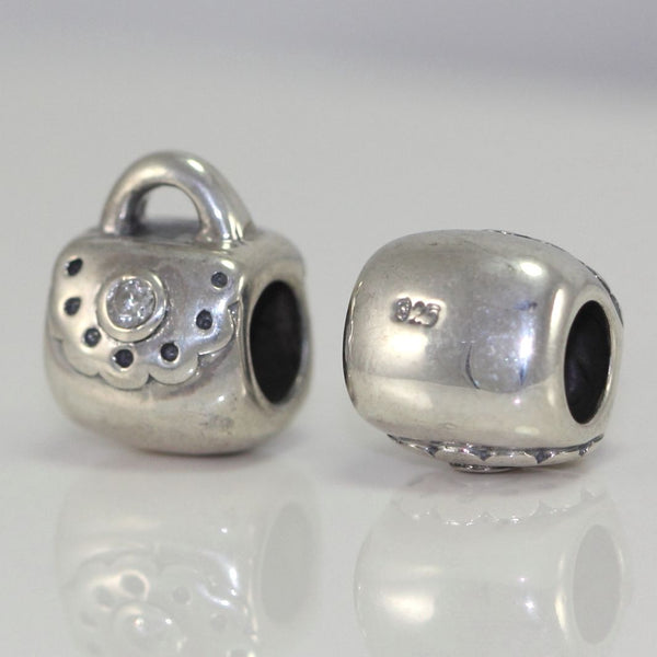 1pc Solid 925 Sterling Silver I Love Fashion Cute Purse Bead Hangbag Charm, Compatible with Pandora All Other Charm Bracelet, EC190