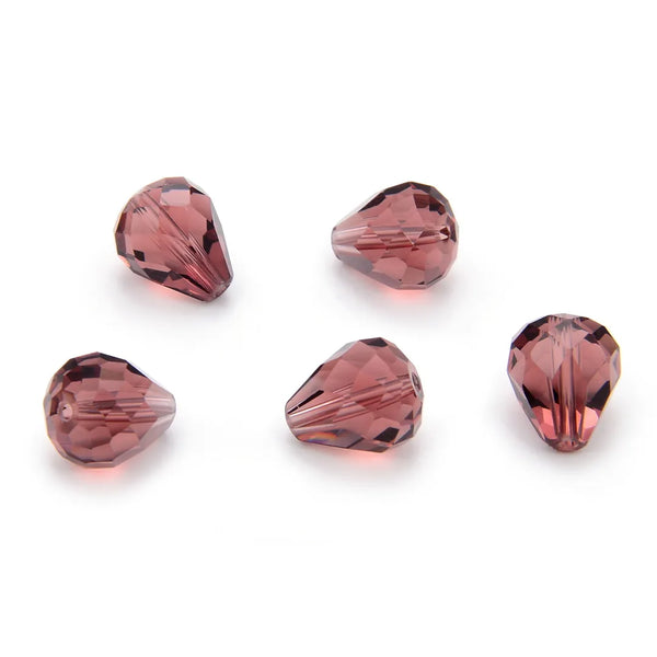 24pcs Adabele Austrian Faceted Teardrop Crystal Beads #5500, Amethyst, 12mm x 10mm, Hole ID 1.2mm, SST-1211