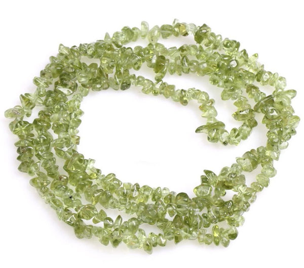 Natural Green Peridot Gemstones Chip Beads, Free Form, 5mm-8mm, Hole ID 1mm, 1 Strand/31 Inch, GZ1-17