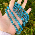 Adabele Premium 108 Mala Bead Tassel Necklace, 8mm Natural Blue Apatite Gemstone, Buddhist Japa Prayer Beaded Jewelry RGN18