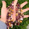 Natural Mookaite Jasper Gemstone Smooth Tumbled Pebble Beads, Irregular, 8mm-10mm, Hole ID 1mm, 1 Strand/15 Inch, GZ3-12