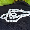 Natural White Howlite Gemstone Faceted Tube Beads, 12x7mm, Hole ID 1mm, 15 Inch/1 Strand, GZ8-4