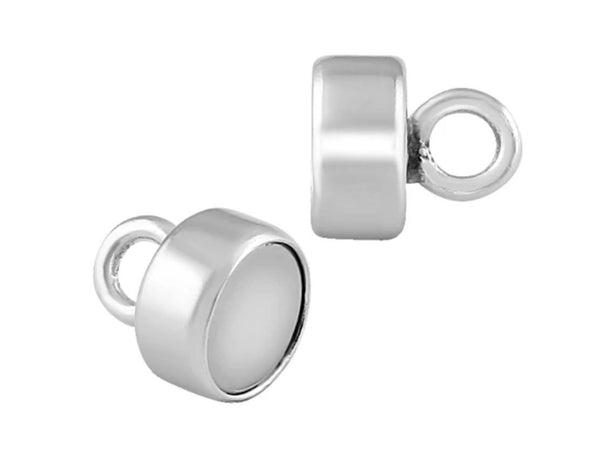 2 Sets 925 Sterling Silver Small Strong Magnetic Clasp, Tarnish Resistant Rhodium Plated, SS488-3