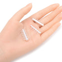 1pc 925 Sterling Silver 5 Strands Multi-Strand Slide Lock Tube Clasp Set, 30mm Long, SS189
