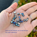 100pcs Preciosa Faceted Bicone Crystal Beads, Crystal Bermuda Blue (Silver & Blue Metallic), 4mm, Hole ID 0.9mm, Pre-B456