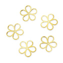 10pcs 15mm Flower Floral Beading Links, Tarnish Resistant, 18K Yellow Gold Plated Brass, BFW-B8