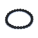 1 Strand Stretch Natural Grade A Black Tourmaline Beaded Gemstone Bracelet, 6mm Beads, Length Selections: 7 inch/7.5 inch/8 inch