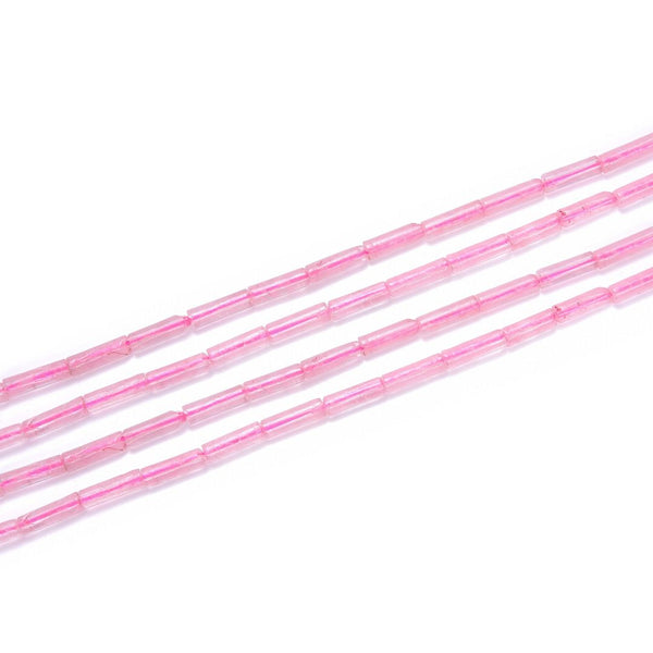 Natural Pink Rose Quartz Gemstone Cylinder Tube Beads, 13x4mm, Hole ID 1mm, 14.5 Inch/1 Strand, GH-H1