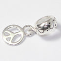 1pc 925 925 Sterling Silver Dangle Peace Sign Bead Charm Pendant, Compatible with Pandora All Other Charm Bracelet, EC24-D5