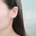 1 Pair 925 Sterling Silver Square Princess Stud Earrings, 8mm/2 Carat Cubic Zirconia CZ Diamond, SSE84-8
