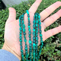 Natural Green Malachite Gemstone Oval Tumbled Pebble Beads, Irregular, 6mm to 8mm, Hole ID 1mm, 15 Inch/1 Strand, GZ11-79