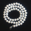 Natural Grade AAA Round White Cultured Freshwater Pearl Necklace, 6-7mm Pearl Strand, Length Selections: 16 inch/18 Inch