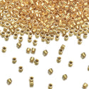 30g Miyuki Delica 11/0 Seed Beads, 24Kt Gold-Lined Crystal Gold DB33