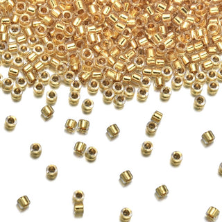 30g Miyuki Delica 11/0 Seed Beads, 24Kt Gold-Lined Crystal Gold DB33