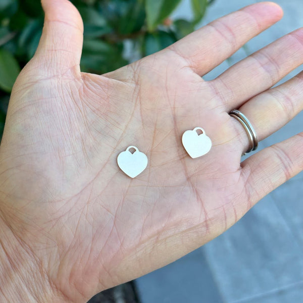 2pcs Real 1/20 14K Gold Filled Small Heart Charm Drops, 12mm/0.47 Inch, Hole ID 1.5mm, JK13-8