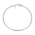 1pc 925 Sterling Silver 2mm Smooth Round Snake Chain Bracelet, Tarnish Resistant White Gold Plated, Length Selections: 7 inch/7.5 inch/8 inch