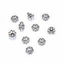 200pcs 7-Petal Flower Bead Caps, 8mm Bead End Caps, Antique Silver, MC-AB8