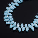 200pcs Creative Club Faceted Teardrop Briolette Crystal Glass Beads, Pendant Drop, Blue Turquoise Opal, 12x6mm, Hole ID 1mm, CCT2-31